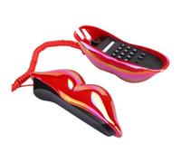Amosfun Creative Red Lip Shape Telephone Lightweight Abs Material Decorative Land Line Phone for Home Decoration and Props Stylish Cute Red-lips Shaped Craft Accent
