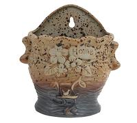 Amosfun Creative Wall Mounted Planter Bonsai Pot Ceramic Plant Container for Small Flowers and Herbs, Chic Shaped Delicate Design Practical Gift for The Family and Garden Decoration