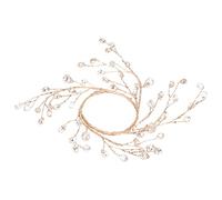 Amosfun Crystal Acrylic Candle Holder Wreath Decor for Christmas Party Tabletop Ornament Decorative Beaded Ring for Home Fireplace Doorway Banister Holiday Centerpiece and Festive
