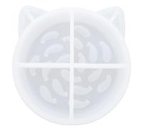 Amosfun Crystal Resin Silicone Mold for DIY Pet Bowl, Cat Food Dish Maker, Reusable Crystal Drip Mold for Kitten Feeding and Pet Treats Crafting Supplies
