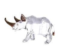Amosfun Crystal Rhino Figurine Desktop Ornament Clear Sculpture Decoration for Home Office Garden Lightweight Rhinoceros Adornment