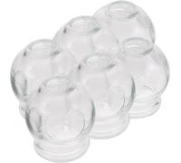 Amosfun Cupping Kit 6 Glass Cups for Skin Therapy and Back Massage, Material with Anti-Slip Grip, 2.36x1.89in