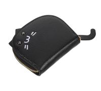 Amosfun Cute Black Pu Leather Multi-Layer Coin Purse Small Zipper Change Purse with Multiple Compartments Secure Card Holding and Cash Storage for Birthdays and Holidays