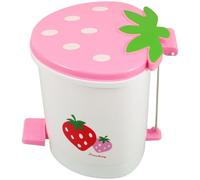 Amosfun Cute Strawberry Plastic Desktop Trash Can for Office and Home