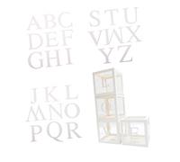 Amosfun Decorative Balloon Boxes with Window Lightweight Storage Boxes for Wedding Proposal Party Backdrop Includes Love Letters and Alphabet Characters for Celebration Decor