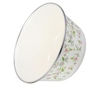 Amosfun Deep Thick Enamel Mixing Bowl Vintage Soup Basin Scratch-Resistant Kitchenware for Beating Eggs Washing Vegetables Fruit Traditional Chinese Style