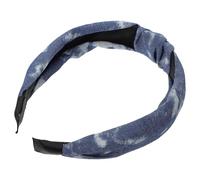 Amosfun Denim Cloth Knot Hairband Wide Brim Headband, Twisted Printed Fabric Headwrap, Leopard Pattern Stretchy Hair Hoop Accessory