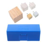 Amosfun Density Cube Set for Physics Teaching - Copper, Iron, Aluminum, and Wood Blocks - 1 Box of Cubes for Density and Mass Measurement Experiments - Science Education Kit for School