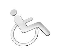 Amosfun Disabled Wheelchair Restroom Sign Abs Toilet Door Display for Public Toilets Elevators Simple Installation Easy to Use Disabled Access Mark