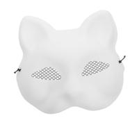 Amosfun DIY Blank Cat Face Mask for Painting and Decoration Breathable Lightweight Plastic Half Mask for Halloween Cosplay Masquerade Parties for Supplies