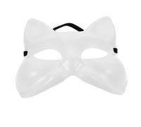 Amosfun DIY White Fox Animal Blank Mask Half Face Lightweight Plastic for Costume Parties and Stage Performances Unpainted Crafting Mask for Personal Artistic Decoration