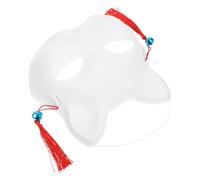 Amosfun DIY White Fox Blank for Painting and Decoration Comfortable Breathable for Halloween Cosplay Party and Theatrical Use