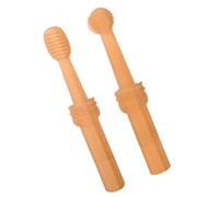 Amosfun Dog and Cat Oral Cleaning Toothbrush Set, 2Pcs Small Silicone Single-Head Brushes with Storage Box for Puppy and Kitten Use