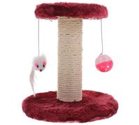 Amosfun Double-layer Cat Climbing Stand Cat Claw Scratcher Pole Sturdy Structure Balanced Design Sisal Plush Material with Bell Indoor for Kittens and Random Color