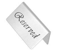 Amosfun Double Sided Reserved Table Sign Stainless Steel Conference Room Reservation Sign Stable Tent Design for Restaurants Banquets Weddings and Business Meetings