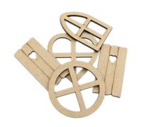 Amosfun Eco-Friendly Window Shape Wooden Pieces 30pcs (6pcs X 5 Packs) Density Board DIY Craft Cutouts for Wooden Ornaments, Craft Supplies and Window Decor