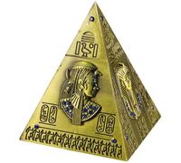 Amosfun Egyptian Ornaments Metal Pyramid Model Piggy Bank Small Pyramid Shaped Money Box for Home Decoration and Savings 3.5X3.5X4 Inch