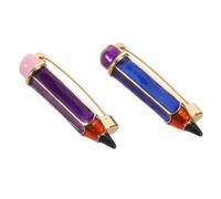 Amosfun Enamel Pencil Brooch Pin Easy and Safe Attachment for Teachers and Students 2pcs with Bright Enamel Finish and Alloy Material Back-to-school for Graduation and Classroom
