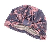 Amosfun Ethnic Style Breathable Turban Hat for Women, Double-layer Warm Satin-lined Chemo Sleep Headwrap, Elastic Female Hair Cover Grey