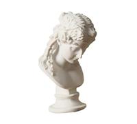 Amosfun European Style Greek Resin Figurine Sculpture White Desktop Ornament for Home Office Decor Artistic Sketching Practice Model Human Bust Resin Craft for Modern Living Spaces