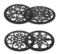 Amosfun European Style Wooden Onlay Applique with Round Hollow Design Carved Wood Trim for Living Room Bedroom Dining Room Easy to Install Wood Decorations for Elegant Home Wall Decor