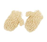 Amosfun Exfoliating Shower Gloves Sisal Braided Body Scrub Mitt Natural Reusable Bath Sponge for Deep Skin Cleansing and Spa Body Exfoliation - 1 Pair Bath Scrub Gloves for Men and Women