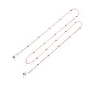 Amosfun Eyeglass Chains Eyewear Retainer Elegant Eyeglass Strap Holder Beaded Necklace Chain Reading Glass Cords for Women Rose Gold