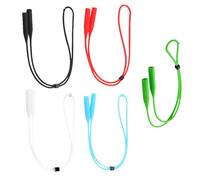 Amosfun Eyewear Straps Eyeglass Lanyard 5pcs Adjustable Silicone Glasses Holder with Anti-slip Round Head Buckle for Men Outdoor Activities Random Color