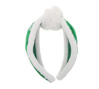 Amosfun Festive Christmas Snowflake Sequin Headband Soft Plush Knotted Holiday Hairband for Women Lightweight Winter Party Accessories Elegant Green Hair Hoop