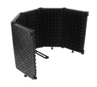Amosfun Five-door Microphone Soundproof Guard Foldable Design Abs Eva Mic Sound Absorbing Shield Fixed on Countertop Studio Recording Equipment