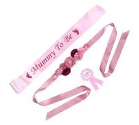 Amosfun Flower Belt Corsage Mom Belly Sash for Shower Mom Sash Maternity Photo Shoot Props Shower Decorations