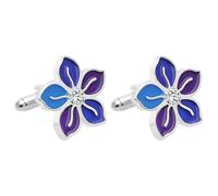 Amosfun Flower Modeling Shirt Cufflinks for Men Polished Finish Sl opper Alloy Versatile Design for Holidays and Formal Events