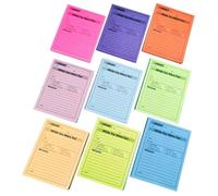 Amosfun Fluorescent Memo Pads Compact Message Pads Nine-Color Adhesive Stickers for Office and Daily Household Notes