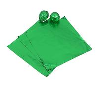 Amosfun Foil Candy Wrappers, 100pcs 20x20cm Green Foil Candy Wrappers Square Aluminum Foil Paper, Sugar Tin Foil Packing Wrappers for DIY Candy Chocolate Packaging