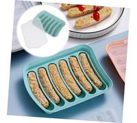 Amosfun Food Grade Silicone Sausage Mold Hot Dog Maker Non Stick Flexible Kitchen Tool for DIY Homemade Sausages Microwave Freezer Oven Safe Random Color