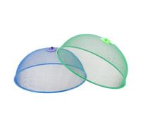 Amosfun Food Screen Covers Outside 2pcs Iron Mesh Food Protector Tents Easy Lifting Handles, Large Dome Plate Covers for Bbqs and Outdoor Use, Convenient to Carry