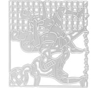 Amosfun Football Team Cutting Die DIY Cutting Mold for Beginners Hobbyists Silver Carbon Steel Strong Stable Structure Scrapbook Decoration Photo Frames