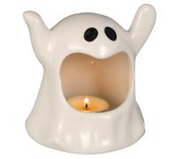 Amosfun Ghost Candle Holder Ceramic Halloween Votive Tea Light Candlestick Spooky Tabletop Decor for Halloween Home