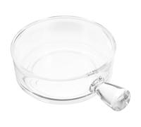 Amosfun Glass Bowl with Handle, 16cm Clear Breakfast Bowl for Cereal, Soup, Oatmeal, Salad, Desserts, Yogurt, Easy to Wash