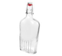 Amosfun Glass Liquor Flask with Seal Lid Transparent Whiskey and Wine Bottle for Party Kitchen Wedding Shower Food Safe Glass Container for Juice and Beverage Storage