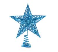 Amosfun Glittered Christmas Tree Topper Star Treetop for Christmas Tree Decoration or Home Decor (Blue) 25cm