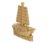 Amosfun Gold Alloy Sailboat Model Decoration Nautical Boat Figurine for Home Office Fade-resistant Sailing Ship Ornament Symbolizing Success and Perseverance Modern Tabletop Adornment