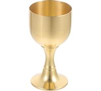 Amosfun Gold Altar Chalice Goblet, Golden Brass Wine Cup, Holy Communion Ritual Decoration, Buddhist Offering Worship