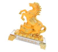 Amosfun Gold Resin Horse Figurine Feng Shui Wealth Statue for Business and Home Decor Year Horse Animal Sculpture Prosperity Symbol for Office Decoration