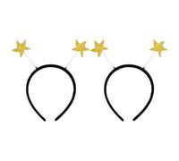 Amosfun Golden Star Glitter Headbands - 3 Pack Unisex Adults Kids Headband - Perfect for Christmas, Birthday, New Year Parties & Gifts