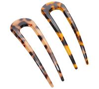Amosfun Hair Pins Elegant Hair Stick U-shaped 2pcs Made of Synthetic Materials and Random Color for Daily Wear and Wedding for Updo Chignon