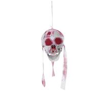 Amosfun Halloween Hanging Bloody Skull Prop, Realistic Severed Head Halloween Decoration, Spooky Zombie Hanging Head for Horror Party and Outdoor Yard Decor