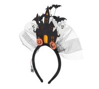 Amosfun Halloween Light Up Headband Castle Themed Glowing Hair Hoop for Costume Parties Unique Ghost Design Accessory for Night Events and Festive Cosplay