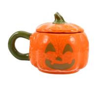 Amosfun Halloween Pumpkin Mug with Lid Cute Ceramic Jack Lantern Coffee Cup for Hot Chocolate Tea Fall Party Favor Spooky Drinkware with Box Seasonal Kitchen Decor