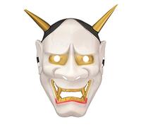 Amosfun Halloween Scary Mask Japanese Buddhist Prajna Mask Evil Oni Ghost Costume Props